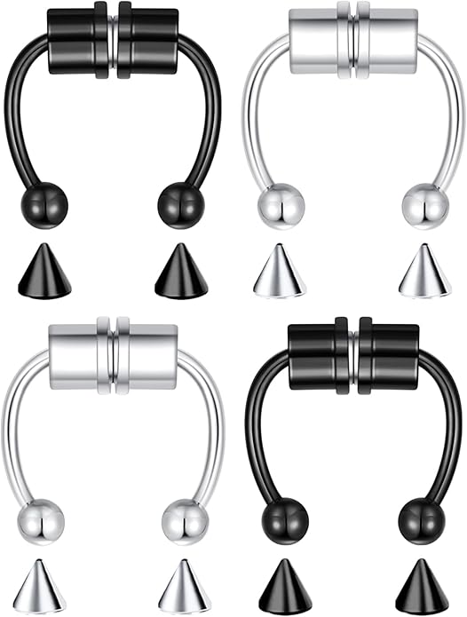 1-16Pcs 16G 18G 20G 22G Nose Rings Hoops Nose Piercings Fake Nose Ring Fake Septum Nose Ring Fake Lip Rings Fake Septum Piercing Fake Nose Piercing Fake Nose Hoop Faux Nose Rings Clip On Nose Cuffs Nose Piercing Jewelry Nose Rings for Women Men Nose Hoops Cartilage Hoop Earring
