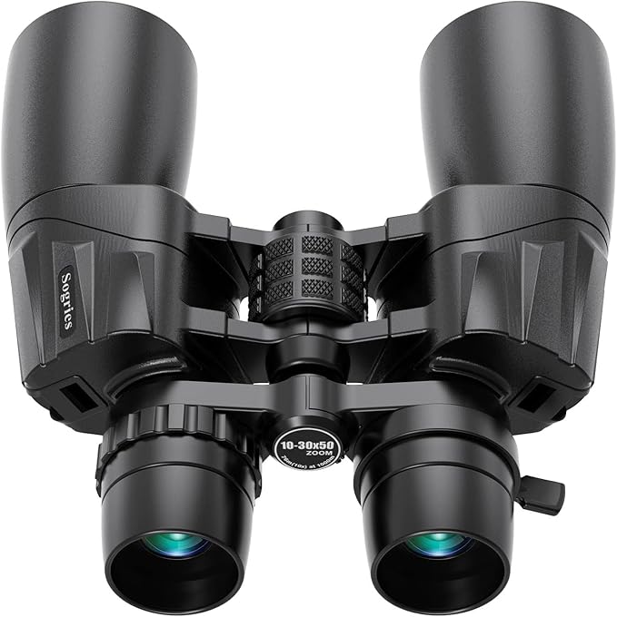 10-30x50 Zoom Binoculars for Adults, High Powered Military Binoculars for Bird Watching Traveling Hunting Concerts with Large View,BAK4,FMC Lens,Clear Low Light Vision at Night