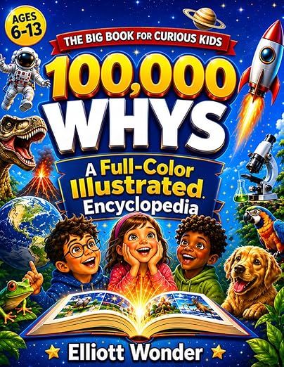100,000 Whys for Kids: A Full-Color Visual Encyclopedia of Big Questions, Clear Answers, Science, Space, Animals, Nature, History, Inventions, and How the World Works for Ages 6–13