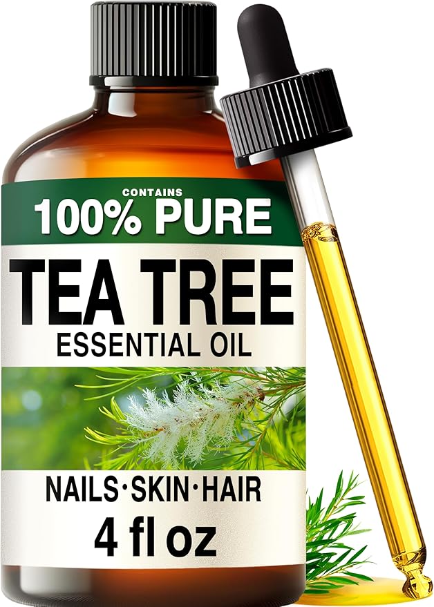 100% Pure Tea Tree Oil - 4 Fl Oz Tea Tree Essential Oil for Hair, Skin, Diffuser, Aromatherapy & DIY Soap Making Scent