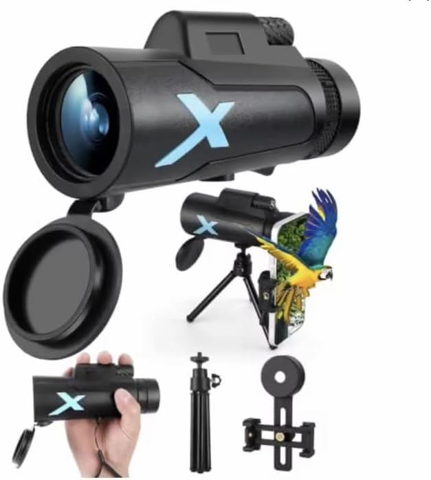 12x50 High Power HD Monocular Telescope with Phone Adapter