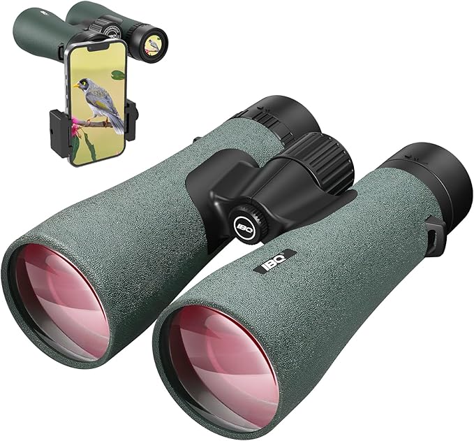 12x50 UHD Binoculars for Adults High Powered with Upgraded Phone Adapter - Large View, Lightweight, IPX7 Waterproof, BAK4 Prism - Binoculars for Hunting Bird Watching Cruise