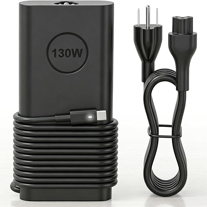130W USB C Laptop Charger Compatible with Dell XPS 15 17 9575 9500 9510 9520 9530 9700 9710 9720 9730 Precision 5530 5550 5560 5570 5750 5760 5770 Latitude 5401 5411 5501 5511 5520 Power Supply Cord
