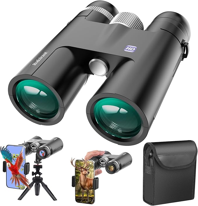18x50 Professional Large View Binoculars for Adults with Upgraded Phone Adapter, Tripod and Tripod Adapter - Waterproof Binocular with BaK4 prisms for Bird Watching,Hiking,Outdoor Adventures