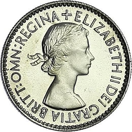 1954-1970 British Sixpence Coin Issued Under Queen Elizabeth II. "Six Pence In Her Shoe" Wedding Tradition Coin. Sixpence Graded By Seller Circulated/Worn Condition