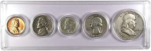 1956 Year Set 5 Coins in Circulated or Better Condition Collectible Gift Set