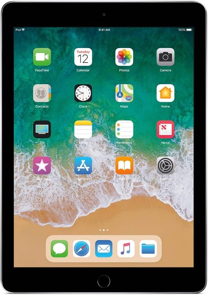 2018 Apple iPad (WiFi, 128GB) Space Gray (Renewed)