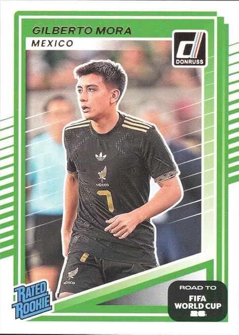 2025-26 DONRUSS ROAD TO WORLD CUP RATED ROOKIES #214 GILBERTO MORA RATED ROOKIE MEXICO SOCCER OFFICIAL TRADING CARD OF SOCCER