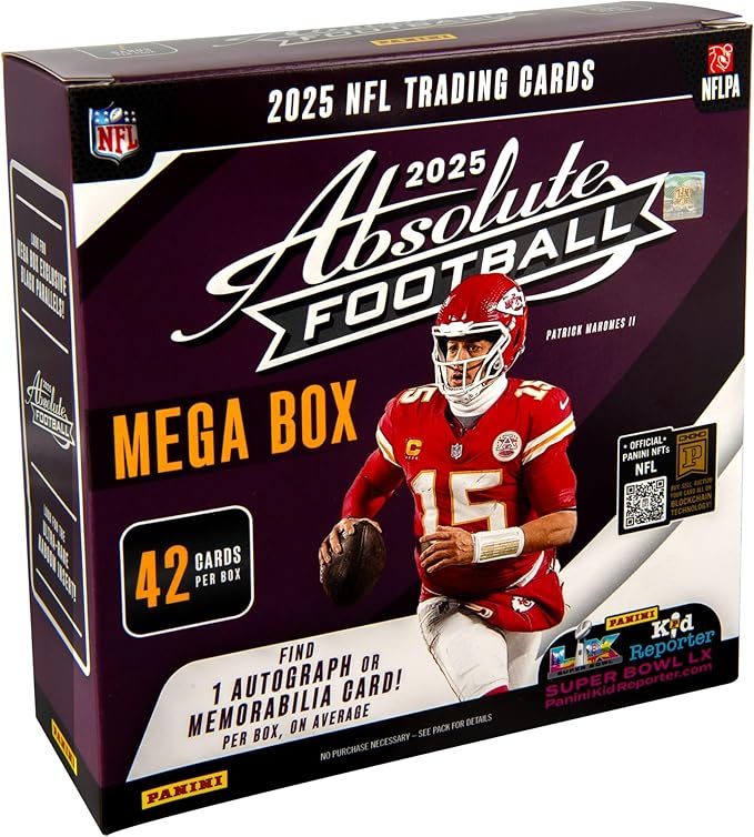 2025–26 Panini Absolute Football Mega Box – Retail Exclusive Parallels & Inserts – NFL Trading Cards – Sealed Retail Mega Box