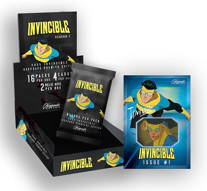 2025 Invincible Season 1 Keepsake Premiere Hobby Edition: 2 Relics Per Box Guaranteed, Chase Rare Autos & Patches
