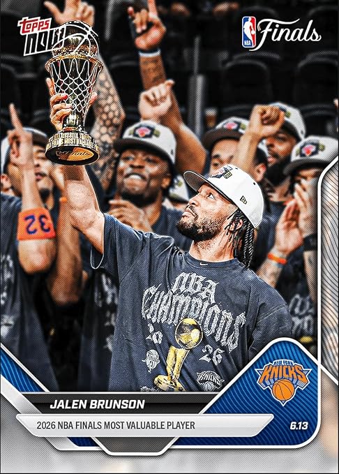 2025 Topps Now Jalen Brunson #339 2026 NBA Finals Most Valuable Player New York Knicks Basketball Card