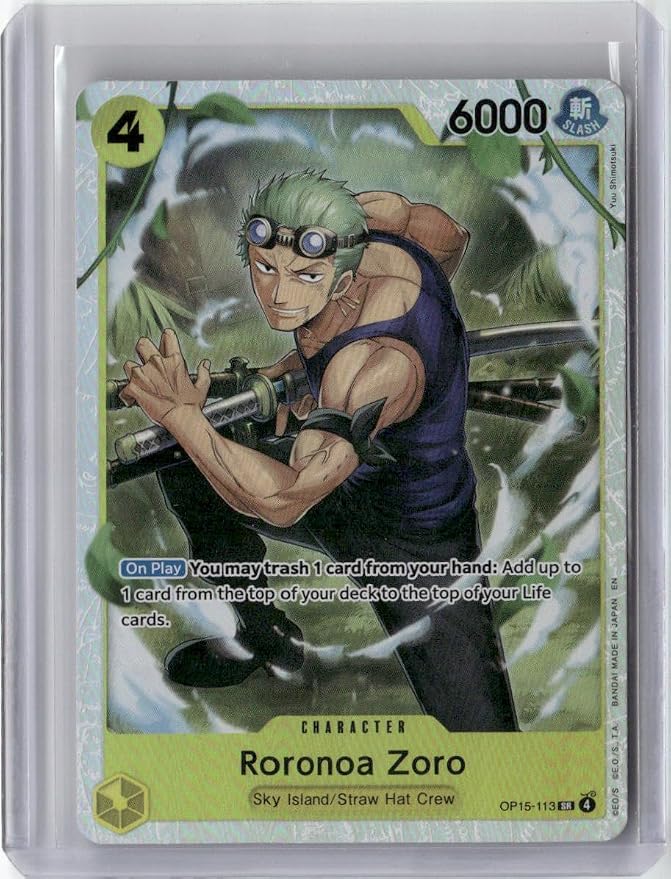 2026 One Piece Adventure on Kami's Island Roronoa Zoro (OP15-113) (Alternate Art) OP15-113 Super Rare TCG Trading Card Game Card
