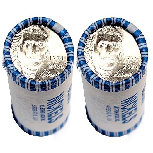 2026 P, D 2 Roll Set of Jefferson Nickel with Dual Date 1776-2026 Semiquincentennial Coin Collection SemiQ Uncirculated