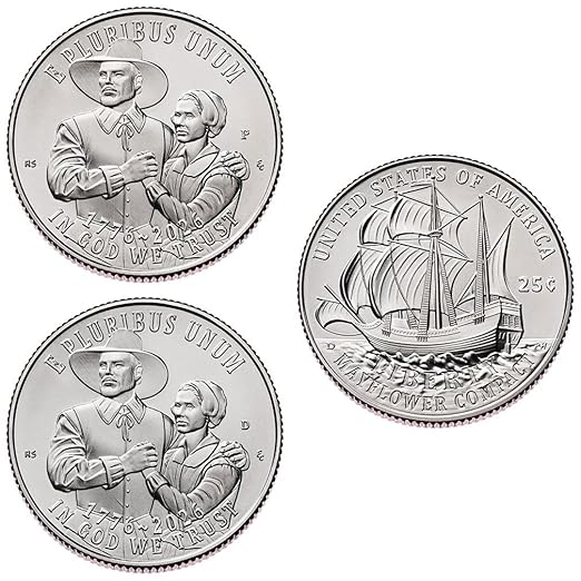 2026 P,D BU 250 Anniversary Semiquincentennial Quarters Mayflower Compact Choice Uncirculated US Mint 2 Coin Set