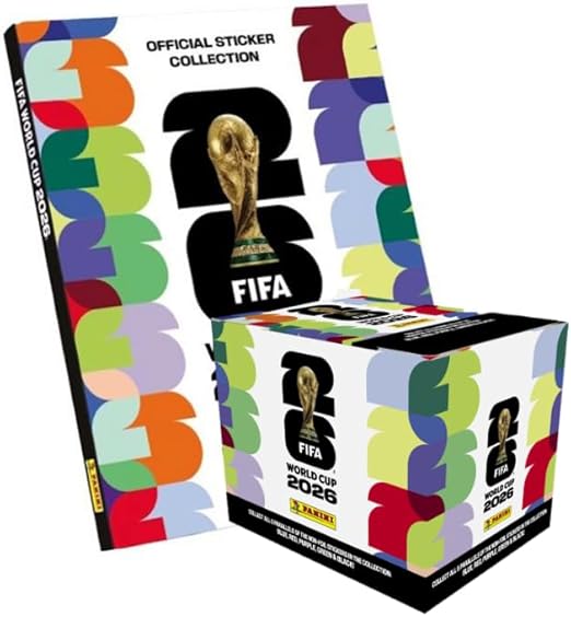 2026 Panini FIFA World Cup HARDCOVER HARD COVER Authentic ALBUM + FACTORY SEALED STICKER BOX (50 Packs, 7 Stickers per pack)