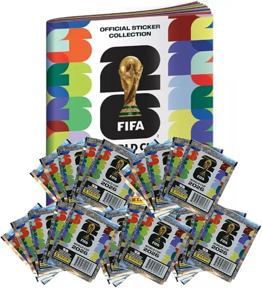 2026 Panini FIFA World Cup Official Sticker Series (1 x Softcover Album + 25 x Sealed Sticker Packs)