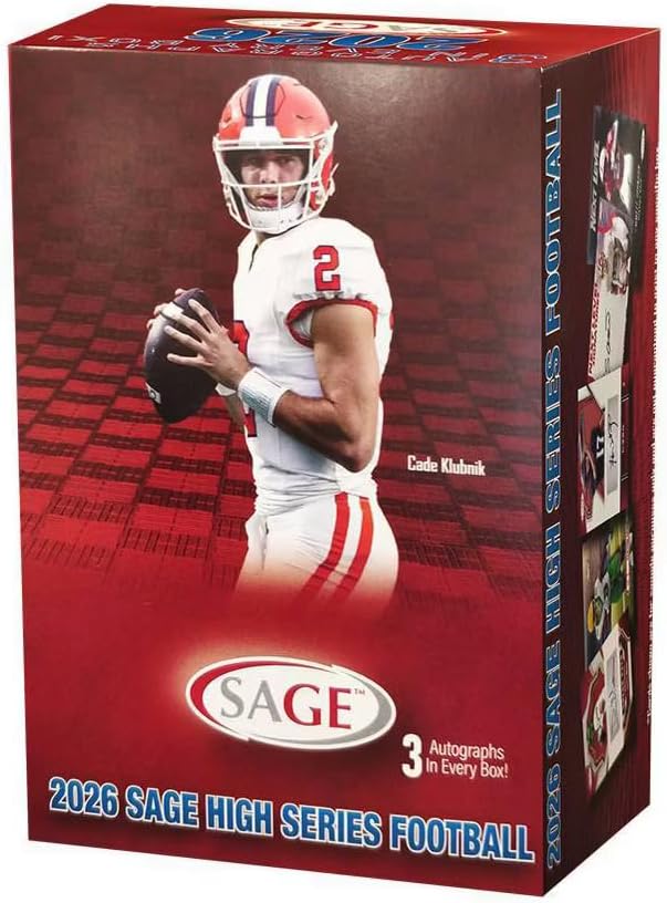 2026 Sage High Series Football Trading Card Blaster Box (3 Autographs Per Trading Card Box)
