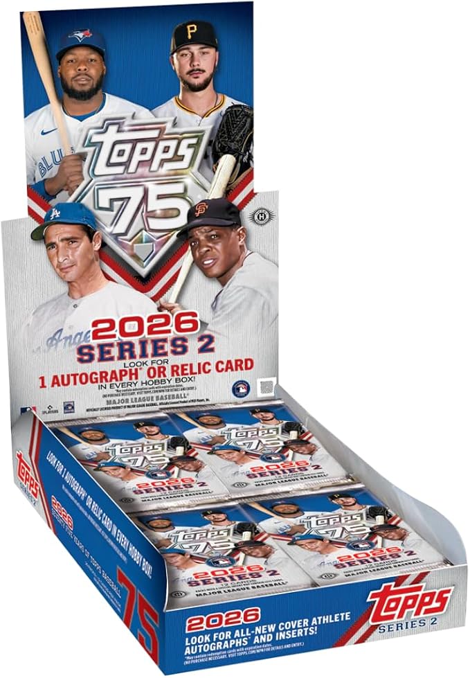 2026 Topps Baseball Series 2 Hobby Box - 75th Anniversary - 1 Autograph or Relic Card in Every Box - Factory Sealed