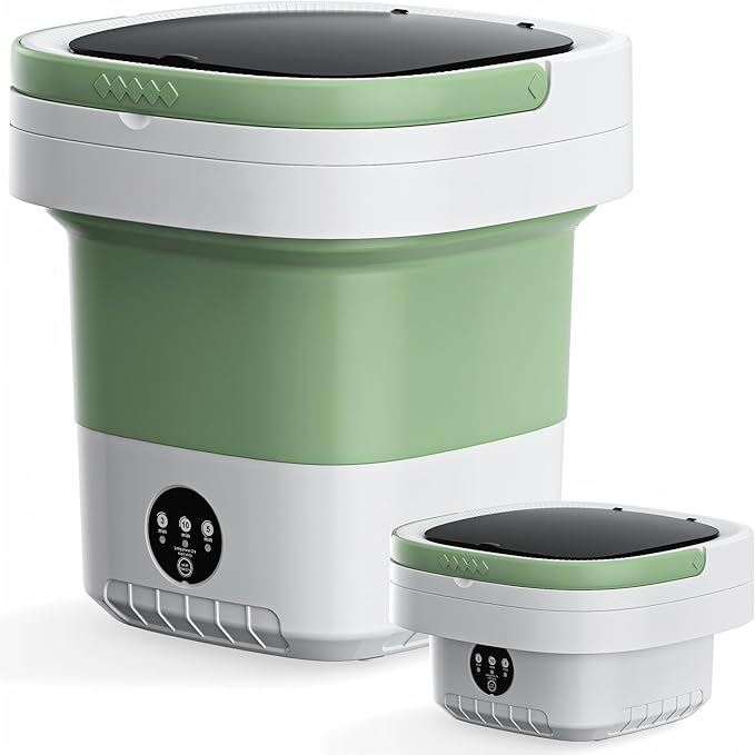 20L Foldable Portable Washing Machine, 45dB Ultra Quiet 3 Modes Mini Washer with Spin Basket, No Installation Compact Washer for Travel RV Dorm Apartment Camping, Baby Clothes Underwear Socks