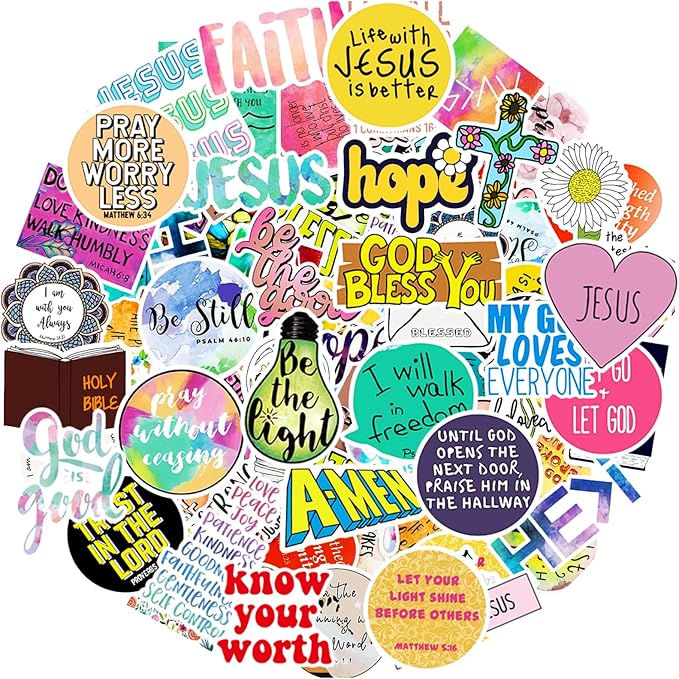 220Pcs Inspirational Christian Stickers Bulk, Vinly Waterproof Bible Verse Jesus Stickers for Water Bottles Laptop Scrapbook Journaling, Religious Faith Decals for Adults Teens Kids, Christian Gifts