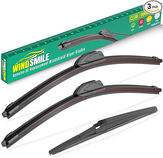 26" 20" 12" Windshield Wiper Blades Replacement for Hyundai Palisade 2020-2025,LEXUS GX460 2011-2023,Toyota Grand Highlander 2024-2025 Premium All Weather Front Rear Wipers - OEM Quality (Pack of 3)