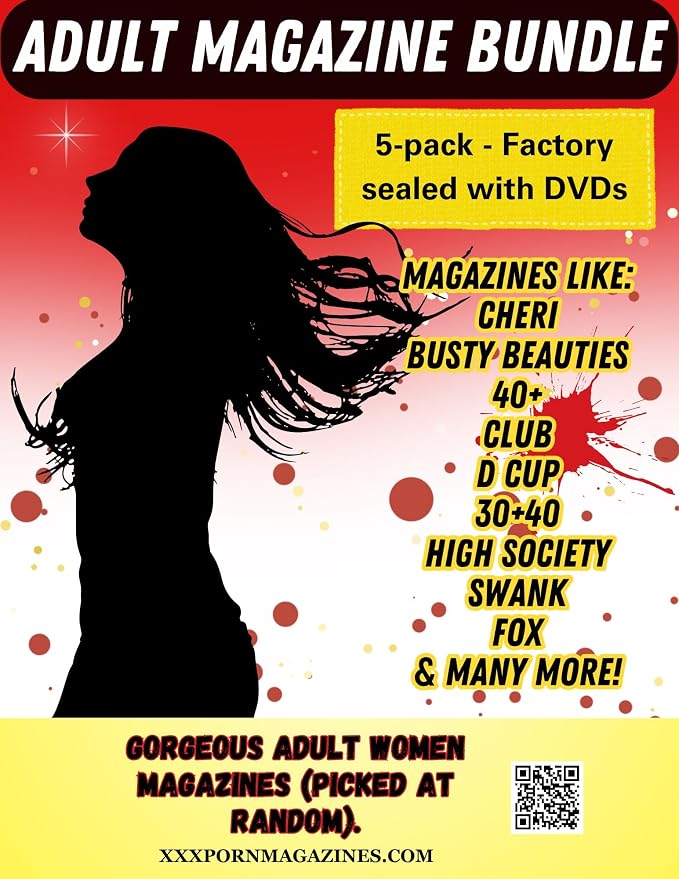 5 pack - Factory sealed with DVD Gorgeous Adult Women magazines - Picked at Random