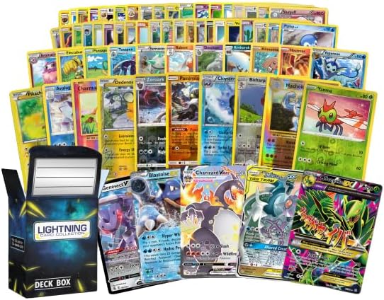 50 Pokemon Cards Plus a Rare Legendary Pokemon Card | Bundle with LCC Deck Box