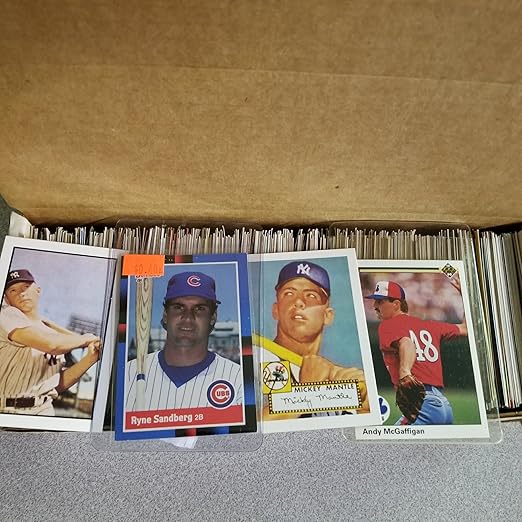 600 Baseball Cards Including Babe Ruth, Unopened Packs, Many Stars, and Hall-of-Famers. Ships in White Box Perfect for Gift Giving.