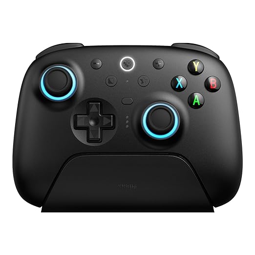 8BitDo Ultimate 2 Wireless Controller for Windows PC, Apple, Steam & Android, Gaming Controller with TMR Joysticks, Hall/Tactile Triggers, Motion Control, RGB Fire Ring, 1000Hz Polling Rate, Black