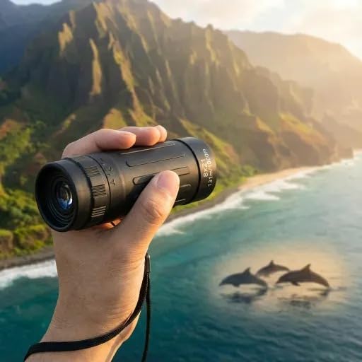 8x21 HD Optical Monocular Telescope, High Power & Clear Vision Pocket Scope, Mini Monoculars for Men Women, Outdoor Gear for Camping, Hunting, Sports, Travel