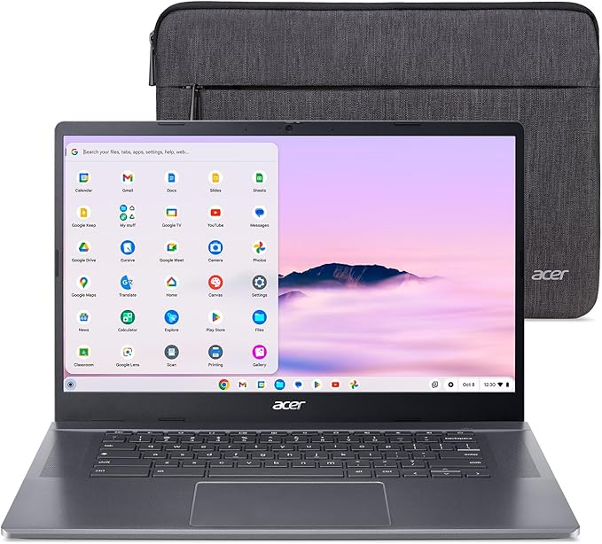 Acer Chromebook Plus 515 Laptop with Google AI – 15.6" Full HD 1920 x 1080 IPS Touch Display | Intel Core i3-1305U | 8GB LPDDR5X | 256GB SSD | Wi-Fi 6E | FHD Camera | Chrome OS | CB515-2HT-33M4