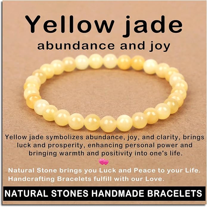 AD Beads Handmade Gemstone Stretch Elastic Bracelet Crystal Healing Reiki Nature's Beauty and Spiritual Essence Unisex