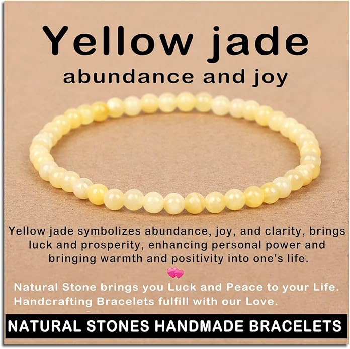 AD Beads Handmade Gemstone Stretch Elastic Bracelet Crystal Healing Reiki Nature's Beauty and Spiritual Essence Unisex