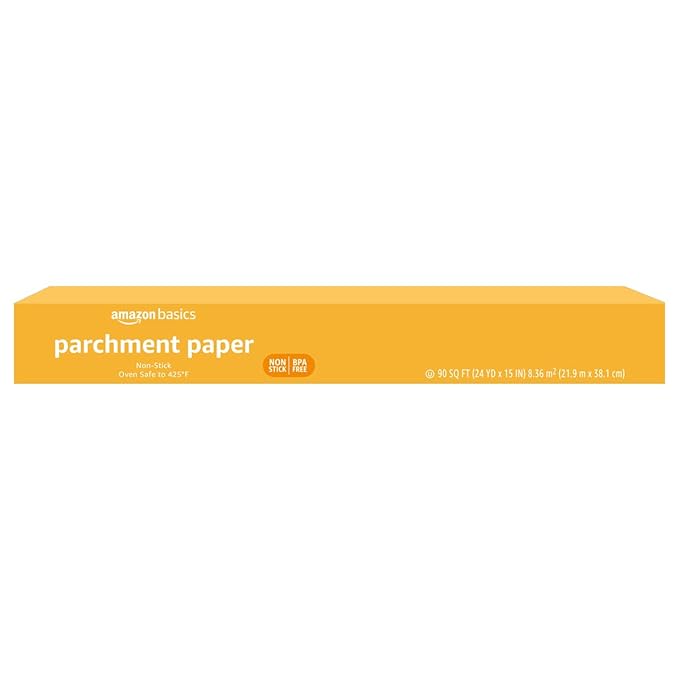 Amazon Basics Non-Stick Parchment Paper for Baking, Cooking, Oven Safe, 15 inches, 90 Sq Ft Roll, 1 Pack