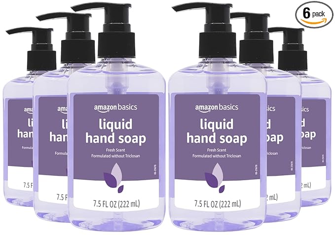 Amazon Basics Original Fresh Liquid Hand Soap with Moisturizers, 7.5 Fl Oz (Pack of 6)