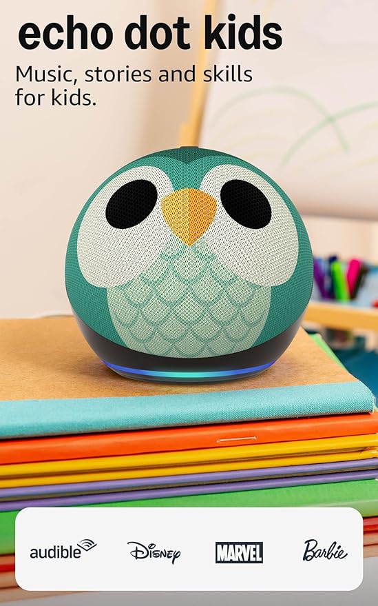 Amazon Echo Dot Kids (newest model) - Designed for kids, Designed for Alexa+, parental controls, Includes 1 Year of Amazon Kids+, Owl