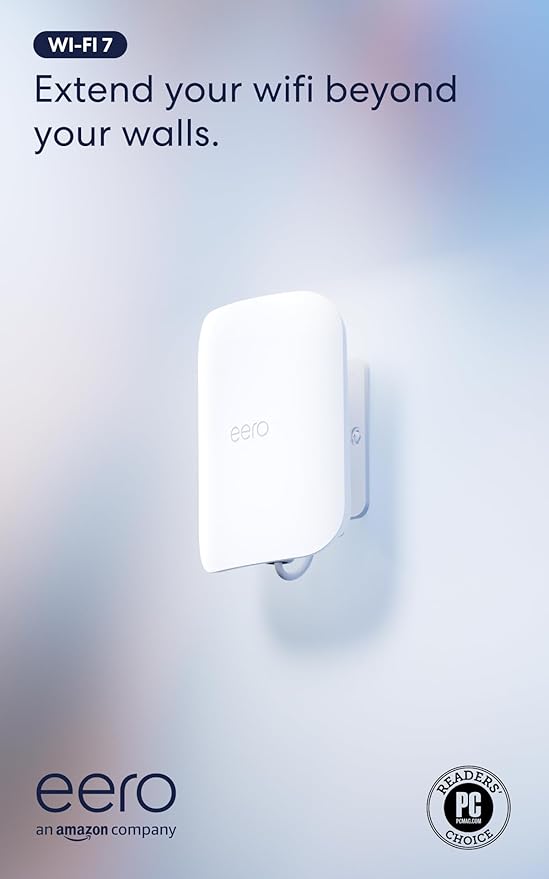 Amazon eero Outdoor 7 dual-band mesh wifi router (newest model), Weatherproof rating of IP66, Coverage up to 15,000 sq. ft. outdoors, 1-pack, Includes 30W PoE+ adapter