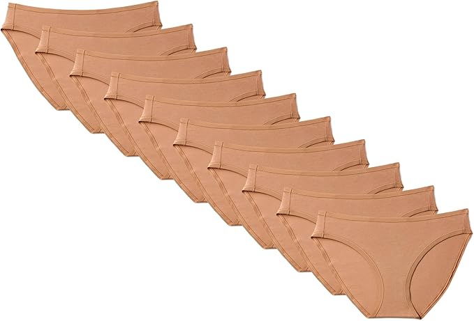 Amazon Essentials Women's Breathable Cotton Bikini Brief Underwear with Full Coverage, Multipacks