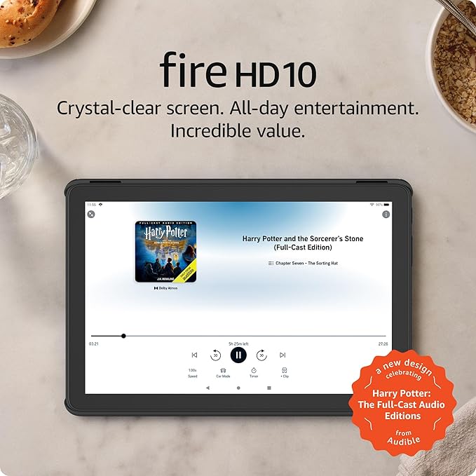 Amazon Fire HD 10 tablet 32GB (newest model) | Officially Licensed Limited-Edition design in celebration of Harry Potter: The Full-Cast Audio Editions on Audible (sold separately)