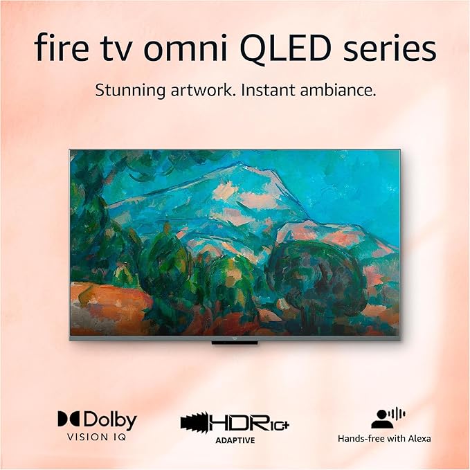 Amazon Fire TV 55" Omni QLED Series 4K UHD smart TV, Dolby Vision IQ, Fire TV Ambient Experience, local dimming, hands-free with Alexa