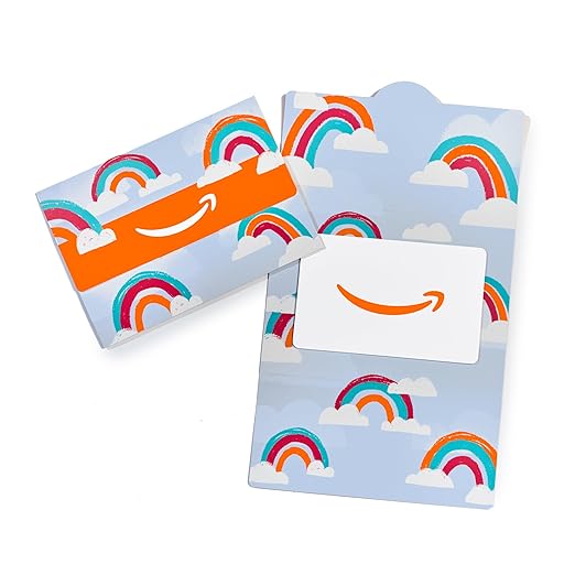 Amazon Physical Gift Card in Mini Envelope - Rainbows & Clouds
