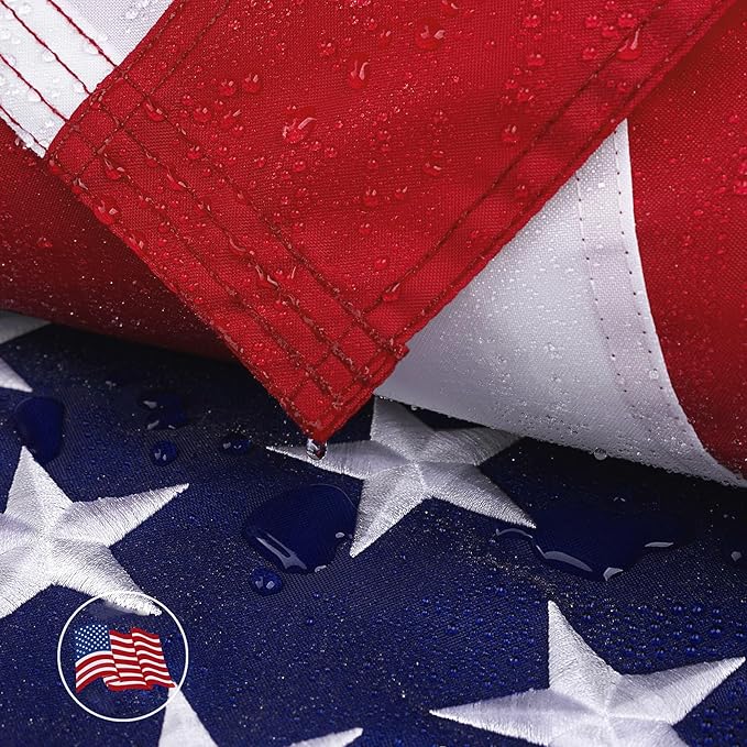American Flag 3x5 Ft for Outside, Heavy Duty US Flag for High Wind Outdoor | Heavy Duty Nylon, Fade Resistant and Waterproof USA Flag with Embroidered Stars, Sewn Stripes, Brass Grommets