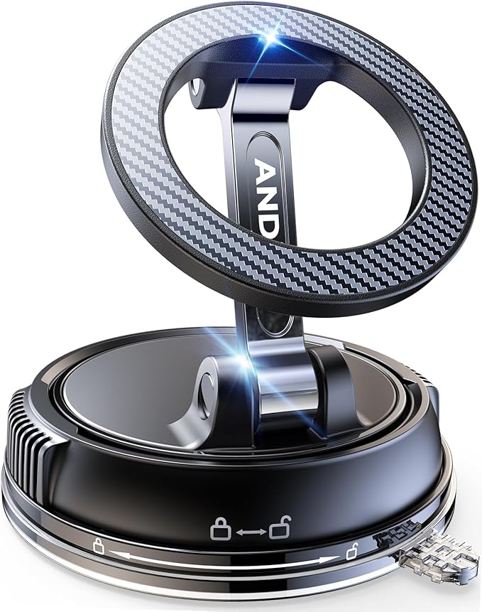 ANDERY Car Phone Holder for Magsafe [78+LBS Strongest Suction & 2400gf Magnetic] 360° Adjustable Car Phone Mount, Phone Holders for Your Car for iPhone 17-12 Pro Max Plus Air, Carbon Fiber