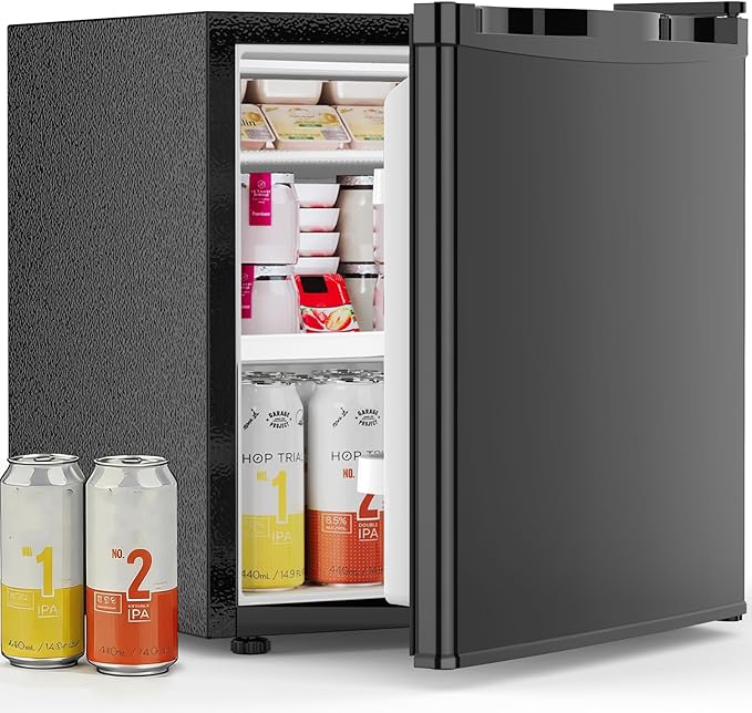 Antarctic Star Mini Fridge with Freezer, Rated 1.6 cu.ft, Small Upright Refrigerator with Removable Shelves, 7 Adjustable Thermostat, Low Noise for Bedroom/Apartment/Office,
