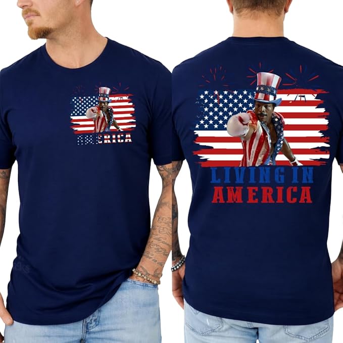 Apoll.o Creed Living in America Shirt, Apoll.o Creed Fourth of July Shirt, USA Fighter Tee