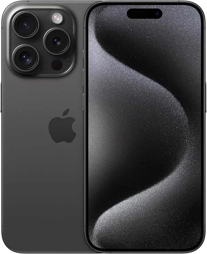 Apple iPhone 15 Pro, 128GB, Black Titanium - Unlocked (Renewed)