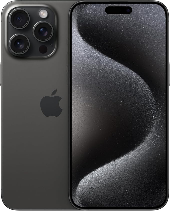 Apple iPhone 15 Pro Max, 256GB, Black Titanium - Unlocked (Renewed)