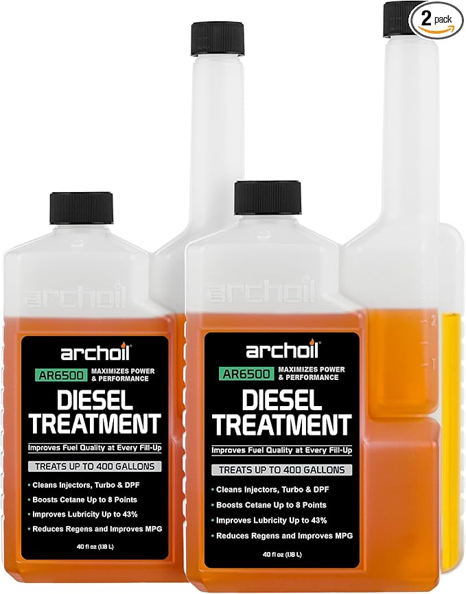 Archoil AR6500 Diesel Treatment (40 oz) Two Pack - Treats 800 Gallons, Diesel Fuel Additive - Lubricity Improver, Injector Cleaner, DPF & Turbo Deposit Control, Cetane Booster