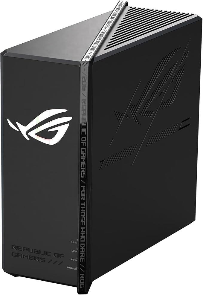 ASUS ROG Strix GS-BE12000 WiFi 7 Tri-Band Router, 12000 Mbps, 20G Wired Capacity, 3,000 sq. ft. Coverage, 2.0GHz Quad-core CPU, Game Acceleration, Triple-Level Security, AiMesh Compatible
