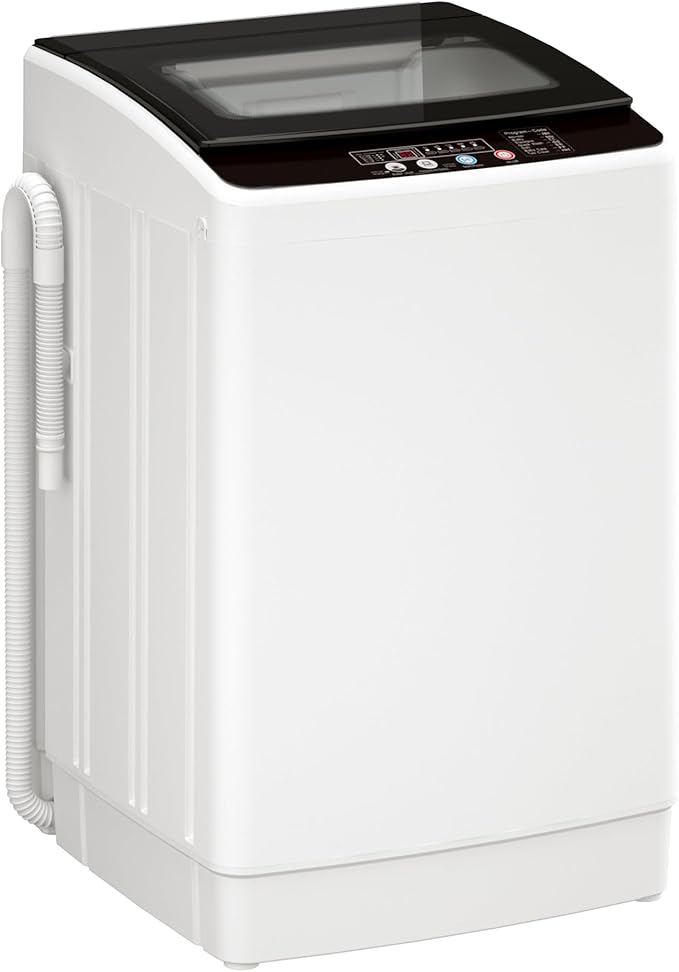 Auertech 35 lbs Washing Machine, Fully Automatic Portable Washer with LED Display, 12 Wash Cycles, 8 Water Levels, Large Capacity Washer and Spin Dryer Combo with Drain Pump for Apartment, Home